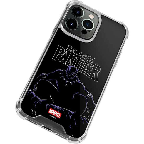 Marvel Black Panther Night Time Watch iPhone 14 Pro Clear Case